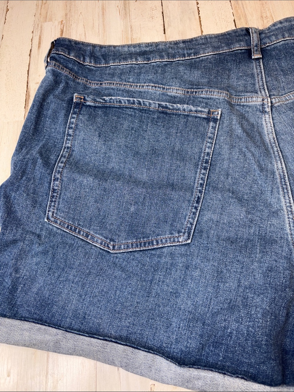 Old Navy O.G. High-rise Blue Denim Roll-Cuff Women's Shorts Plus Size 28 NWT! - Picture 12 of 16